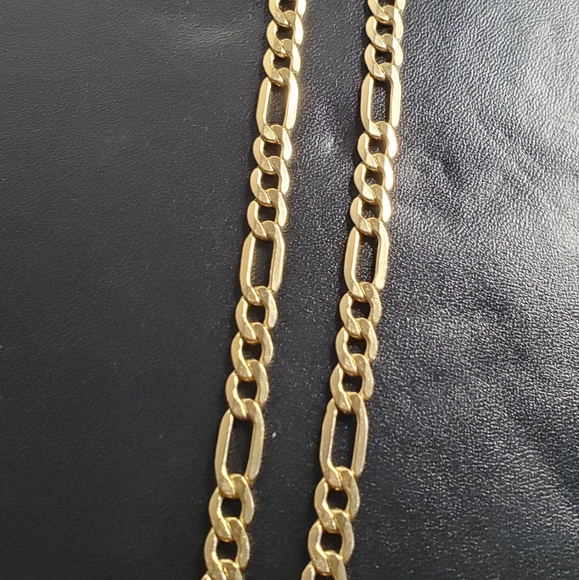 SOLID 14kt YELLOW GOLD Figaro Link Men's Chain - Picture 3 of 7